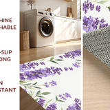 Ultra Soft Area Rug, Non Slip, Stain Resistant, Washable Area Rugs for Living Room, Bedroom, Rustic Vintage Botanical Flair(Purple)
