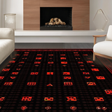 Ultra Soft Area Rug, Non Slip, Stain Resistant, Washable Area Rugs for Living Room, Bedroom, Sleek Symmetrical Geometric Motif(Black)