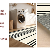 Modern Neutral Striped Non Shedding(Beige)