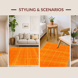 Ultra Soft Area Rug, Non Slip, Stain Resistant, Washable Area Rugs for Living Room, Bedroom, Fun Nautical Decor Inspiration(Orange)