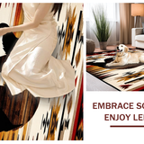 Ultra Soft Area Rug, Non Slip, Stain Resistant, Washable Area Rugs for Living Room, Bedroom, Vibrant Ethnic Geometric Print(Brown)
