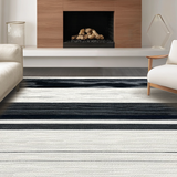 Contemporary Striped Rustic Charm(Black)