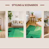 Ultra Soft Area Rug, Non Slip, Stain Resistant, Washable Area Rugs for Living Room, Bedroom, Contemporary Faded Kids Playroom Stain-Resistant Rug(Green)