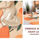 Ultra Soft Area Rug, Non Slip, Stain Resistant, Washable Area Rugs for Living Room, Bedroom, Whimsical Peach Patterned Elegance(Orange)