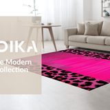 Ultra Soft Area Rug, Non Slip, Stain Resistant, Washable Area Rugs for Living Room, Bedroom, Lively Retro Animal Fusion Style(Pink)