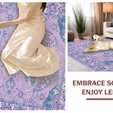 Ultra Soft Area Rug, Non Slip, Stain Resistant, Washable Area Rugs for Living Room, Bedroom, Sophisticated Ogee Patterned Delight(Purple)