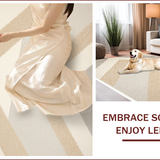 Ultra Soft Area Rug, Non Slip, Stain Resistant, Washable Area Rugs for Living Room, Bedroom, Handmade Chevron Neutral Living Room Rug(Beige)