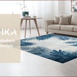 Ultra Soft Area Rug, Non Slip, Stain Resistant, Washable Area Rugs for Living Room, Bedroom, Coastal Nautical Floral Essence(Blue)