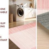 Ultra Soft Area Rug, Non Slip, Stain Resistant, Washable Area Rugs for Living Room, Bedroom, Chic Pastel Tassel Elegance(Pink)