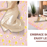 Ultra Soft Area Rug, Non Slip, Stain Resistant, Washable Area Rugs for Living Room, Bedroom, Bright Pink Botanical Appeal(Pink)