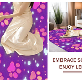 Ultra Soft Area Rug, Non Slip, Stain Resistant, Washable Area Rugs for Living Room, Bedroom, Fun and Lively Paw Pattern Aesthetic(Purple)