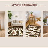 Ultra Soft Area Rug, Non Slip, Stain Resistant, Washable Area Rugs for Living Room, Bedroom, Rustic Earthy Animal Print Style(Ivory)