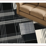 Ultra Soft Area Rug, Non Slip, Stain Resistant, Washable Area Rugs for Living Room, Bedroom, Abstract Black and Ivory Living Room Wool Rug(Black)