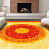 Ultra Soft Area Rug, Non Slip, Stain Resistant, Washable Area Rugs for Living Room, Bedroom, Vibrant Rainbow Geometric Composition(Gold)