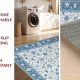 Ultra Soft Area Rug, Non Slip, Stain Resistant, Washable Area Rugs for Living Room, Bedroom, Sophisticated Transitional Floral Scheme(White)