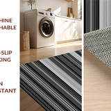 Ultra Soft Area Rug, Non Slip, Stain Resistant, Washable Area Rugs for Living Room, Bedroom, Elegant Contemporary Linear Design(Black)