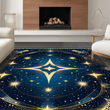 Ultra Soft Area Rug, Non Slip, Stain Resistant, Washable Area Rugs for Living Room, Bedroom, Luxurious Night Sky Medallion(Blue)