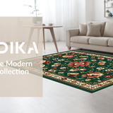 Ultra Soft Area Rug, Non Slip, Stain Resistant, Washable Area Rugs for Living Room, Bedroom, Serene Pastel Floral Arrangement(Green)