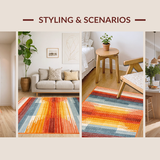 Ultra Soft Area Rug, Non Slip, Stain Resistant, Washable Area Rugs for Living Room, Bedroom, Contemporary Colorful Ogee Pattern(Orange)