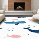 Whimsical Coastal Whale Motif(Blue)