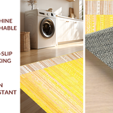 Ultra Soft Area Rug, Non Slip, Stain Resistant, Washable Area Rugs for Living Room, Bedroom, Whimsical Textured Tasseled Runner(Yellow)