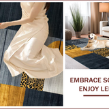 Ultra Soft Area Rug, Non Slip, Stain Resistant, Washable Area Rugs for Living Room, Bedroom, Chic Dark Grey Animal Motif(Gray)