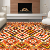 Ultra Soft Area Rug, Non Slip, Stain Resistant, Washable Area Rugs for Living Room, Bedroom, Modern Earthy Geometric Feel(Orange)
