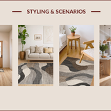 Ultra Soft Area Rug, Non Slip, Stain Resistant, Washable Area Rugs for Living Room, Bedroom, Artful Modern Tiled Composition(Beige)