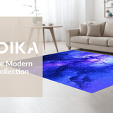 Ultra Soft Area Rug, Non Slip, Stain Resistant, Washable Area Rugs for Living Room, Bedroom, Radiant Cosmic Wave Illustration(Blue)