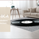 Ultra Soft Area Rug, Non Slip, Stain Resistant, Washable Area Rugs for Living Room, Bedroom, vinyl record music rug(Black)