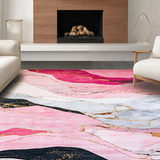 Ultra Soft Area Rug, Non Slip, Stain Resistant, Washable Area Rugs for Living Room, Bedroom, Sophisticated Twisted Linear Arrangement(Pink)