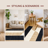 Playful Black Tan Abstract Composition(Beige)