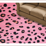 Ultra Soft Area Rug, Non Slip, Stain Resistant, Washable Area Rugs for Living Room, Bedroom, Chic Pink Animal Motif(Pink)