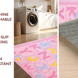 Ultra Soft Area Rug, Non Slip, Stain Resistant, Washable Area Rugs for Living Room, Bedroom, Joyful Discovery Pattern with Bold Colors(Pink)