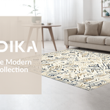 Artistic Off White Curvilinear Design(Beige)