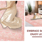 Ultra Soft Area Rug, Non Slip, Stain Resistant, Washable Area Rugs for Living Room, Bedroom, Vibrant Colorful Abstract Design(Pink)