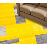 Ultra Soft Area Rug, Non Slip, Stain Resistant, Washable Area Rugs for Living Room, Bedroom, Modern Abstract Shape Arrangement(Yellow)