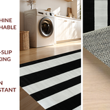 Ultra Soft Area Rug, Non Slip, Stain Resistant, Washable Area Rugs for Living Room, Bedroom, Bold Striped Accent Floor Carpet(Black)