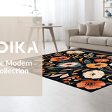 Luxurious Floral Accents in Dark(Black)