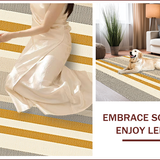 Ultra Soft Area Rug, Non Slip, Stain Resistant, Washable Area Rugs for Living Room, Bedroom, Neutral Striped Living Room Non-Shedding Rug(Beige)