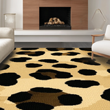 Ultra Soft Area Rug, Non Slip, Stain Resistant, Washable Area Rugs for Living Room, Bedroom, Vibrant Cheetah Skin Design(Beige)