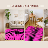 Ultra Soft Area Rug, Non Slip, Stain Resistant, Washable Area Rugs for Living Room, Bedroom, Vibrant Graphic Zebra Pattern(Pink)