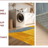 Ultra Soft Area Rug, Non Slip, Stain Resistant, Washable Area Rugs for Living Room, Bedroom, Geometric Contemporary Bedroom Soft Area Carpet(Yellow)