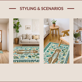 Ultra Soft Area Rug, Non Slip, Stain Resistant, Washable Area Rugs for Living Room, Bedroom, Playful Kids Jungle Themed Rug Non-Slip Vibrant Decor(Green)