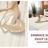 Ultra Soft Area Rug, Non Slip, Stain Resistant, Washable Area Rugs for Living Room, Bedroom, Sleek Earthy Geometric Arrangement(Beige)