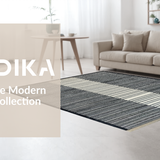 Ultra Soft Area Rug, Non Slip, Stain Resistant, Washable Area Rugs for Living Room, Bedroom, Classic Striped Area Rug(Black)