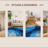 Transitional Blue Toned Geometric Motif(Blue)