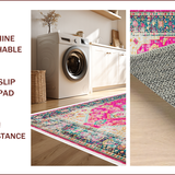 Ultra Soft Area Rug, Non Slip, Stain Resistant, Washable Area Rugs for Living Room, Bedroom, Boho Chic Pink Living Room Non-Shedding Rug(Pink)