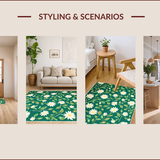 Ultra Soft Area Rug, Non Slip, Stain Resistant, Washable Area Rugs for Living Room, Bedroom, Nature-Inspired Plush Shaggy Carpet for Bedroom Aesthetic(Green)