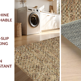 Ultra Soft Area Rug, Non Slip, Stain Resistant, Washable Area Rugs for Living Room, Bedroom, Luxe Distressed Brown Texture(Beige)